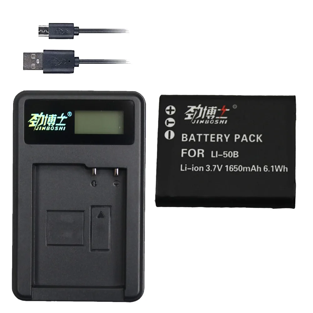 Новинка 1x Li 50B Li50B батарея + ЖК дисплей USB одно зарядное устройство для Olympus Mju 1020 SP