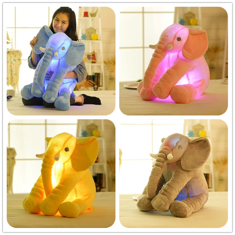 MIAOOWA, 1 шт., 50 см, Прямая поставка, Led, для младенцев, мягкий, успокаивающий, светящийся слон, Playmate, спокойная кукла, детские игрушки, слон, подушка, плюшевые игрушки