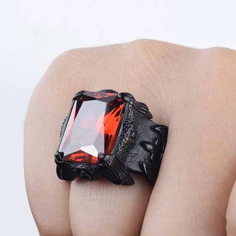 Мужское Винтажное кольцо с фианитом из нержавеющей стали|stone ring|ring forrings for men |