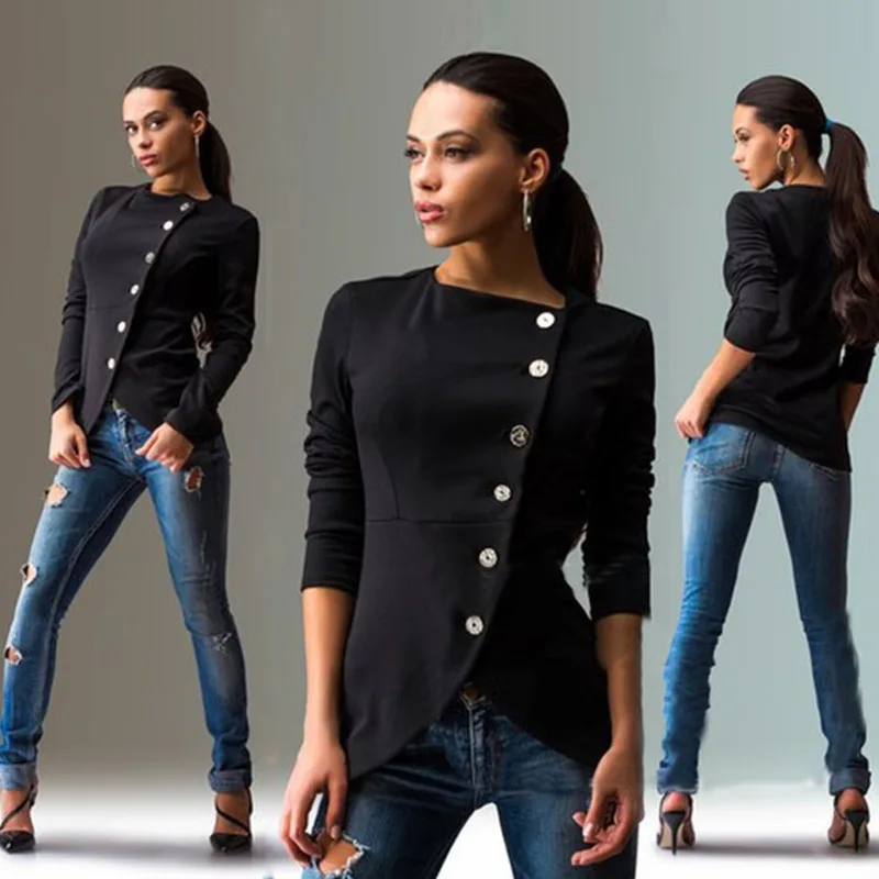 Casaco Feminino Venda Обычная Jaqueta Feminina Nova Primavera E Outono 2019 Europa Сексуальная Cor Jaqueta|Женские
