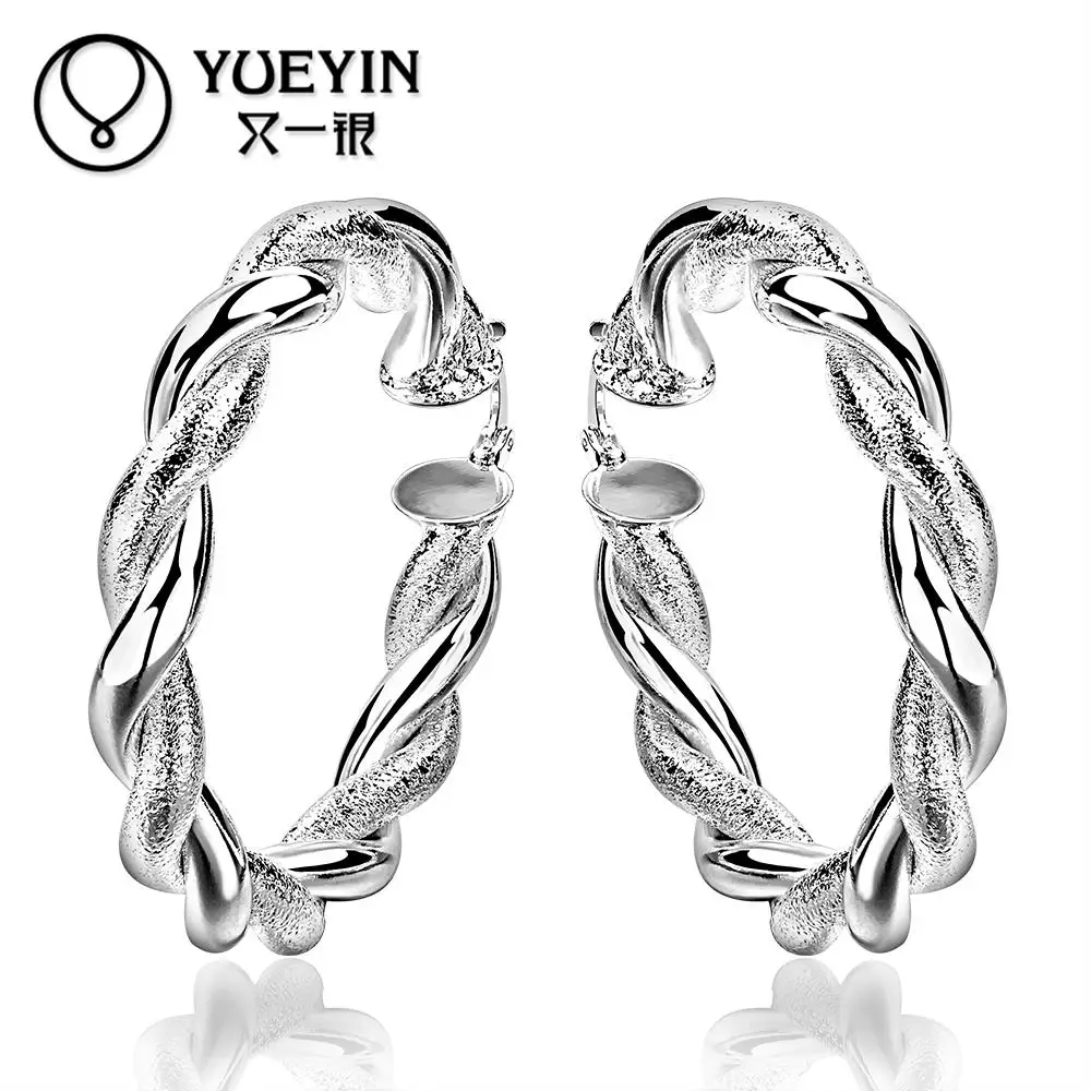 Оптовые посеребренные серьги кольца для женщин большие круглые сексуальные