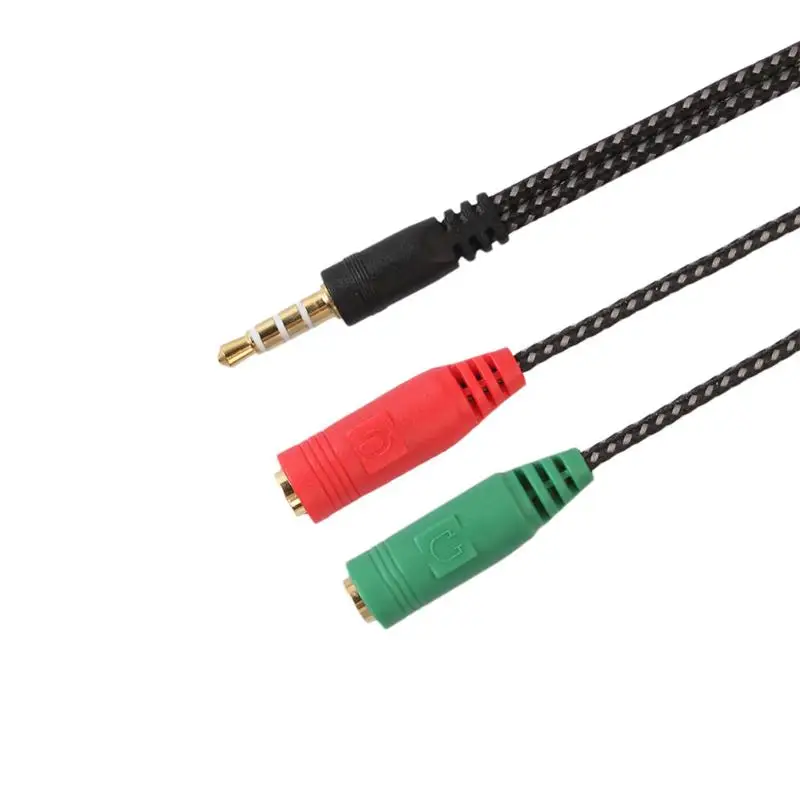 Кабель адаптер 2 в 1 сплиттер 4 полюса 3 5 мм аудио наушники гарнитура для гнездовых