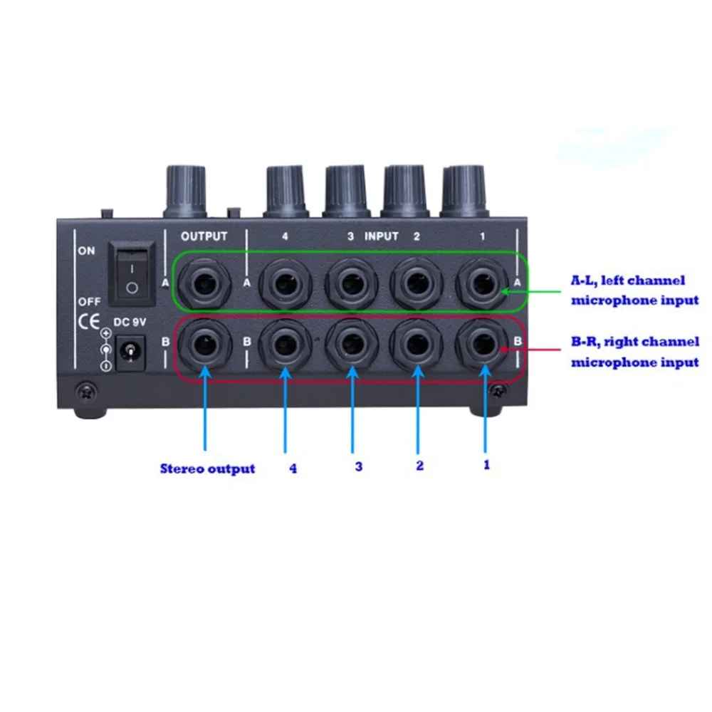 

MIX428 mini 8 way mixer home front tuning effect mixing microphone expander