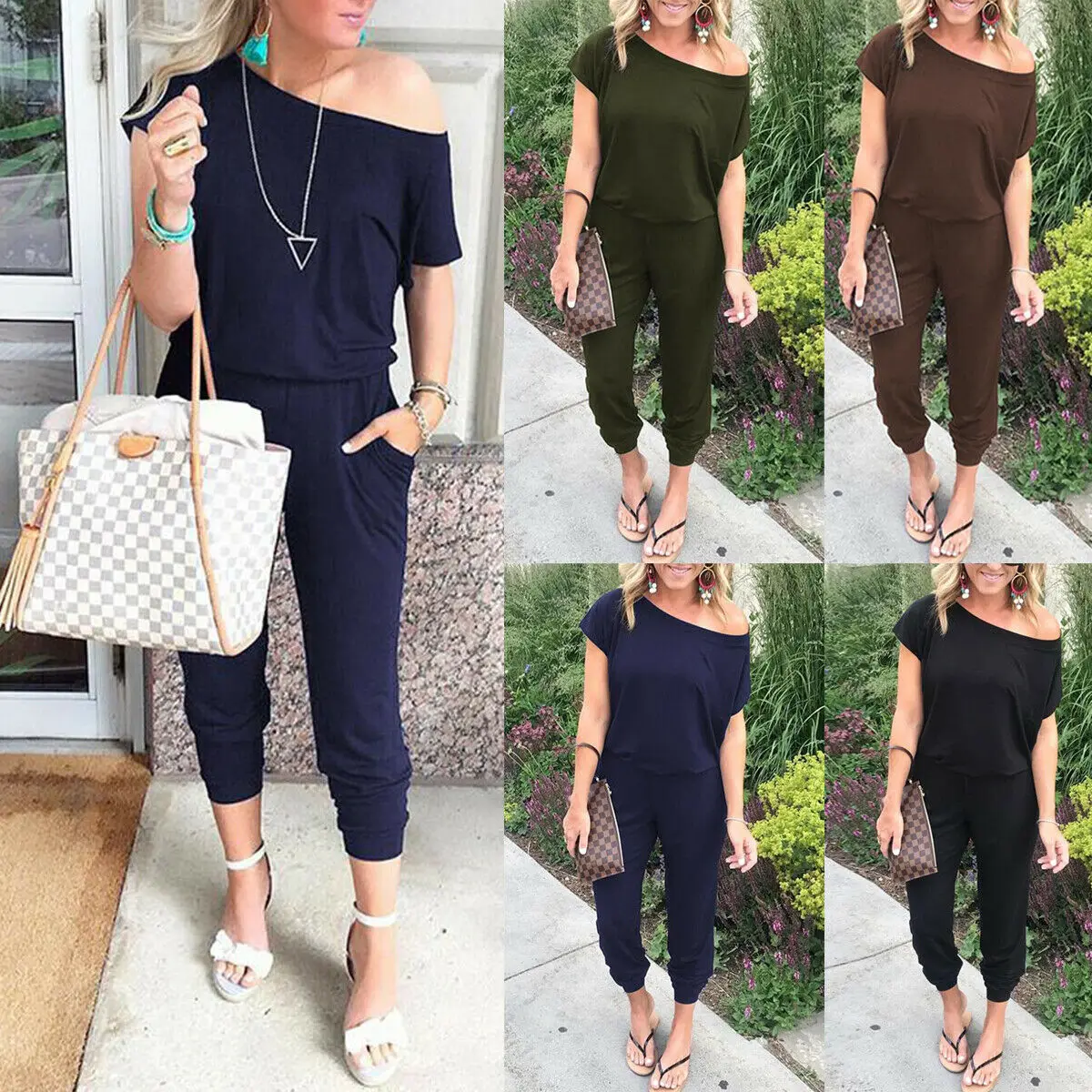 2019 женские боди летние повседневные Комбинезоны с коротким рукавом комбинезон