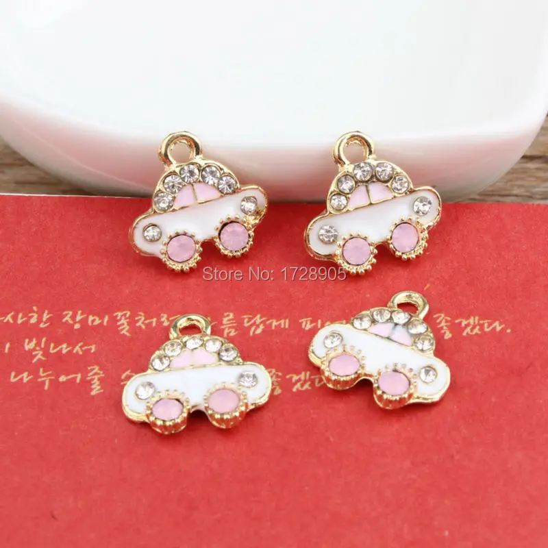 10 шт. эмалированные подвески для автомобиля 15 х15 мм|antique gold|charms carcar enamel |