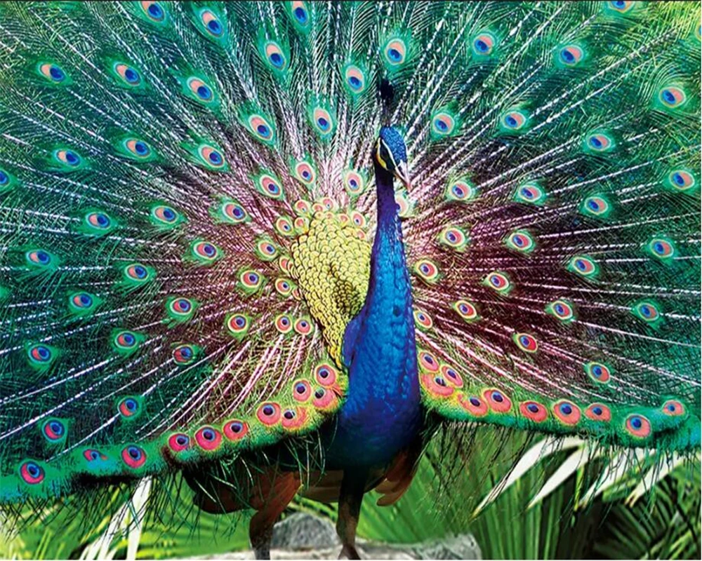 Пользовательские 3d обои свежие искусственные горные павлиньи цветы vine 3D ТВ для