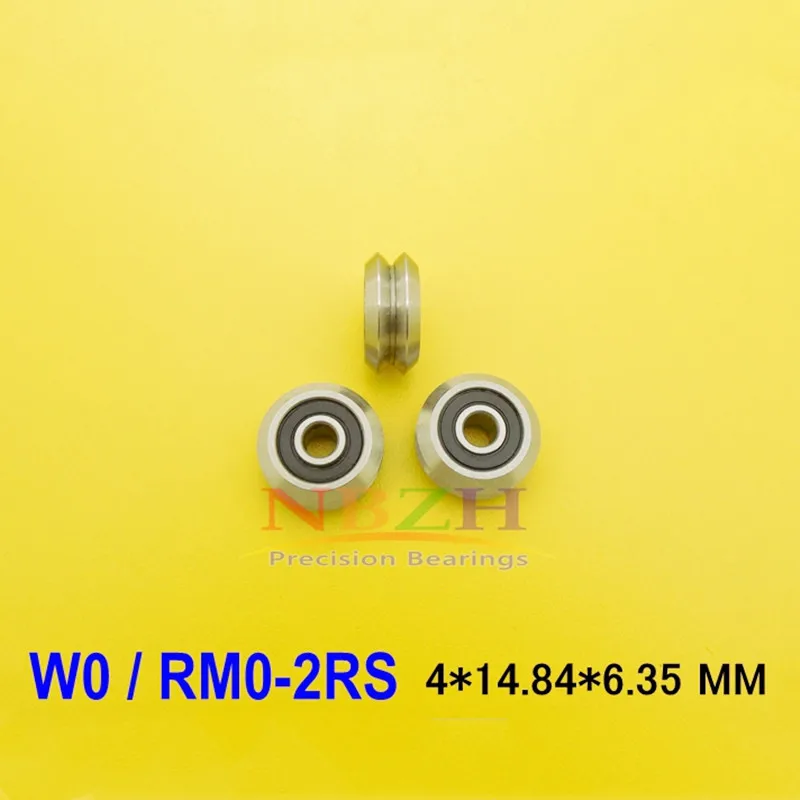 

2pcs RM0-2RS / W0SSX W0X 4*14.84*6.35 mm v wheeles W Groove Sealed Ball Bearing 440C