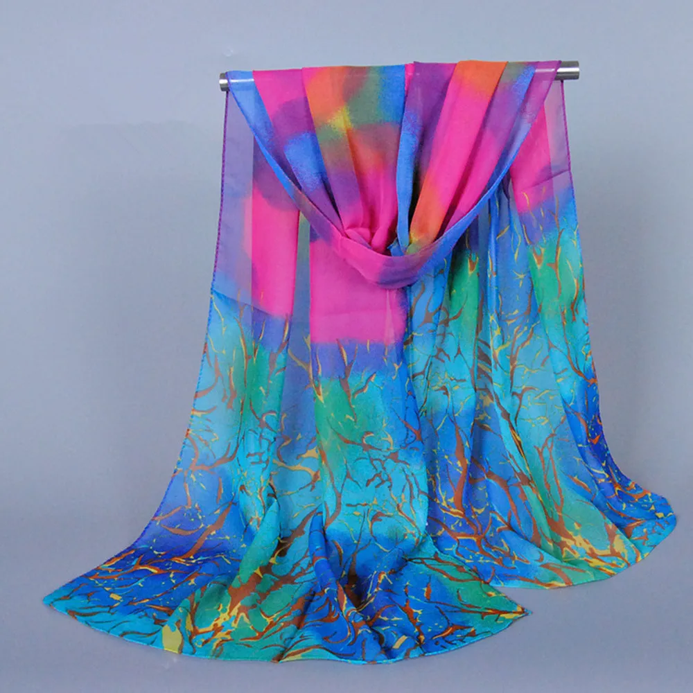 Зима женщины тёплый взрослые шарф шелк шифон Head крем от загара хлопок принт шали