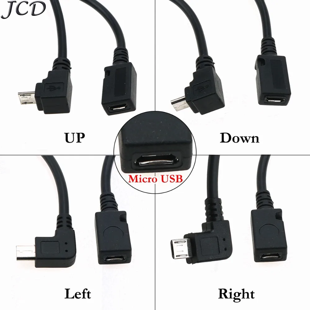 

JCD 90 градусов Micro USB 5Pin штекер-гнездо M к F удлинитель адаптер вниз/вверх/вправо/влево угловой конвертер кабель для передачи данных