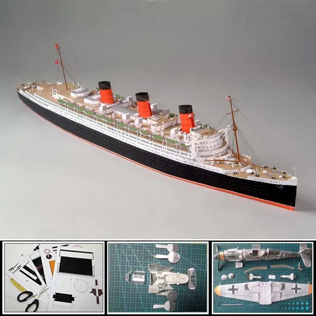 Бумаги модели кораблей сша лайнер королева мэри масштабе 1:400 74.5 см 3d головоломки