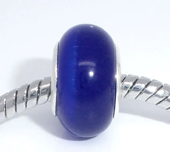 DoreenBeads 10 шт. темно-синие стеклянные шарики кошачий глаз подходят для европейского