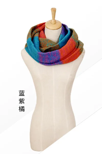 Роскошный брендовый шерстяной шарф женский теплый длинный снуд новый корейский