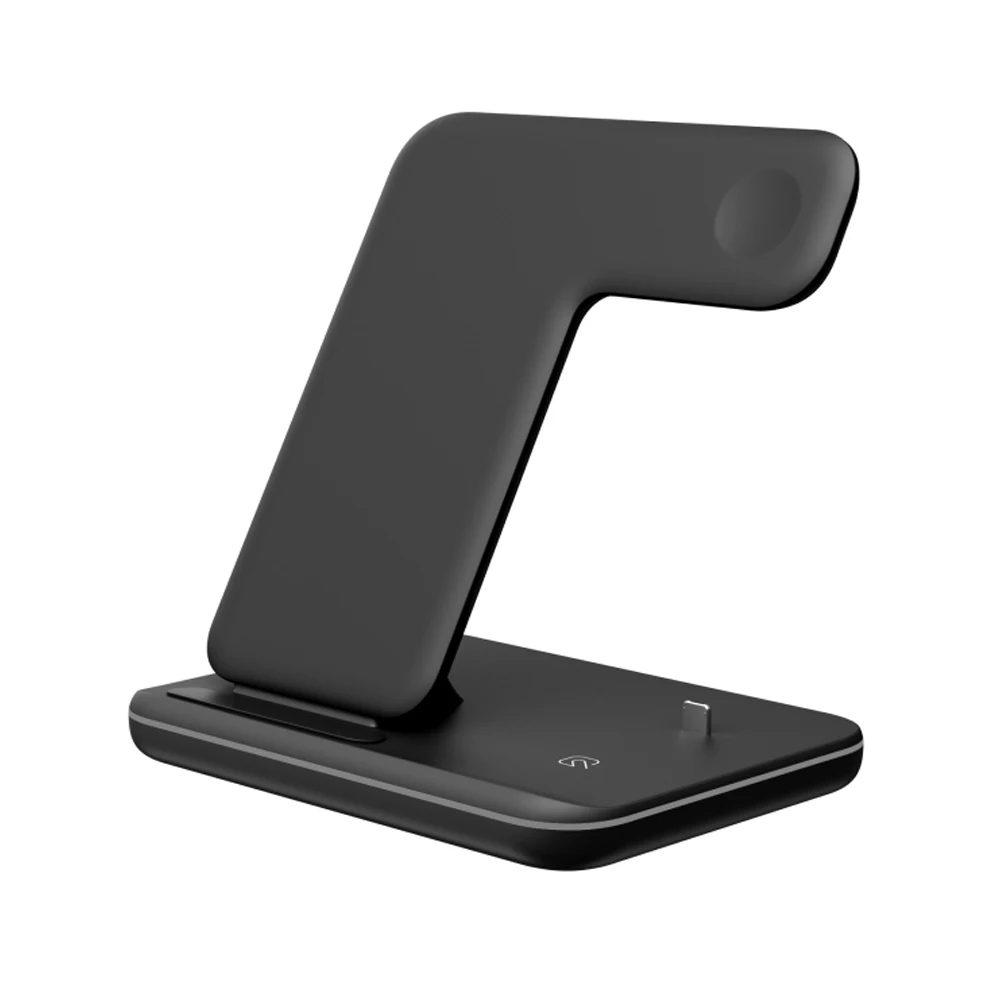 Black 15 Вт Qi Беспроводное зарядное устройство подставка Док-станция для Iphone 11 Pro Max XS MAX XR Apple Watch 4 3 2 Airpods Pro 2 Iwatch Быстрая зарядка - Тип штекера: Black