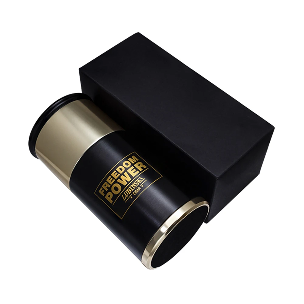 LUBINSKI алюминиевый сплав сигарная банка трубка Humidor W/увлажнитель гигрометр сигары