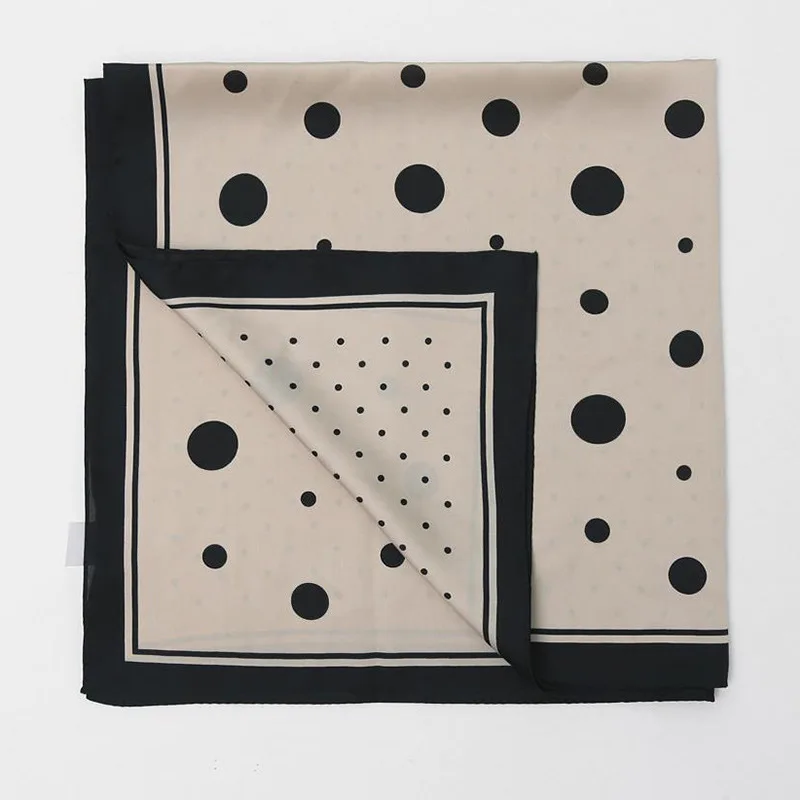 Большие и маленькие квадратные шарфы в горошек 70 см женский шейный платок