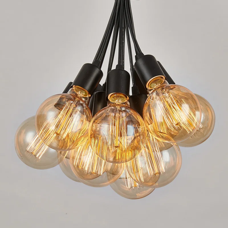 Loft Retro Big Spider Chandelier Lighting Diy Lights Edison Vintage E27 Ac 110v 220v Black Chandeliers | Лампы и освещение