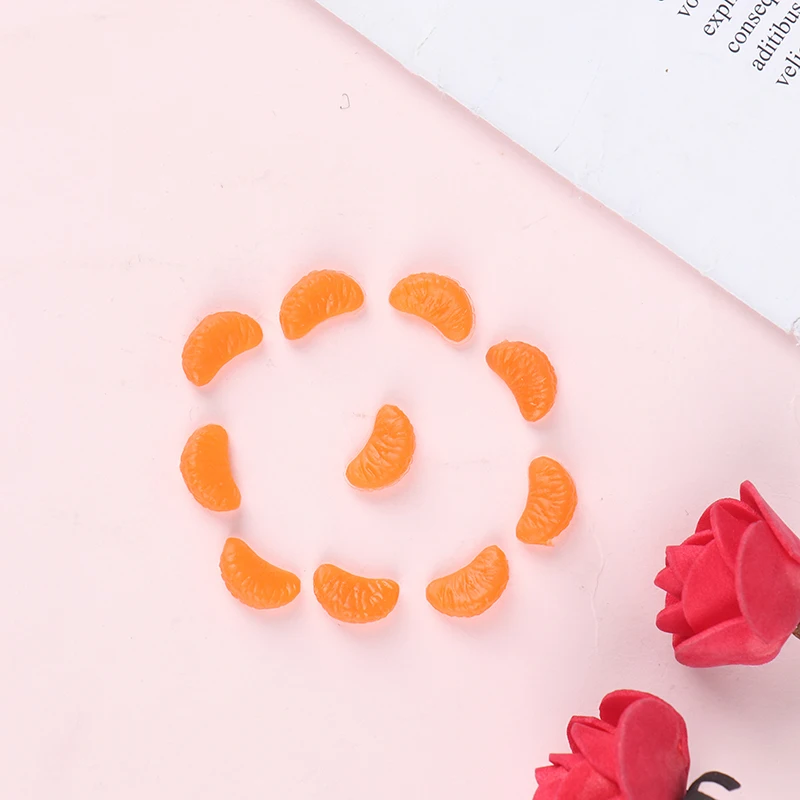 10 шт. имитация кулоны для еды слизи мини оранжевые лепестки полимерные