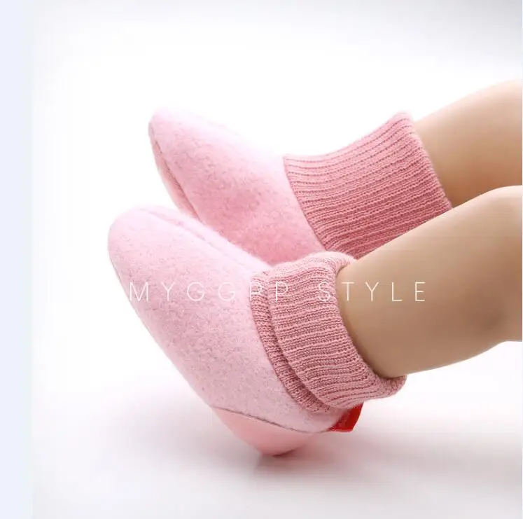 Новинка Вязаные плюшевые зимние сапоги для младенцев Зимние теплые детские