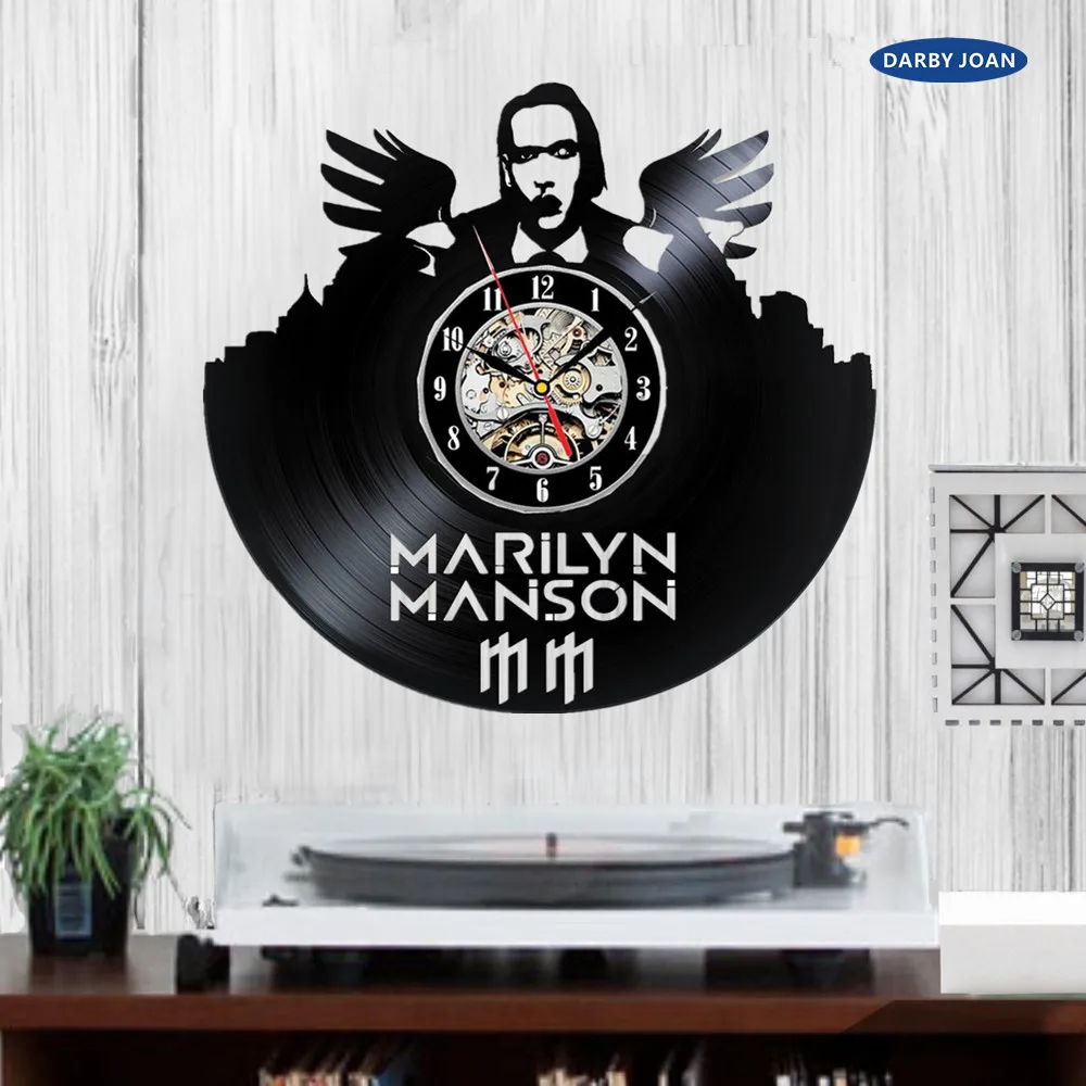 Настенные часы Marilyn Manson с виниловой пластиной музыкальный постер Мэрилин Мэнсон