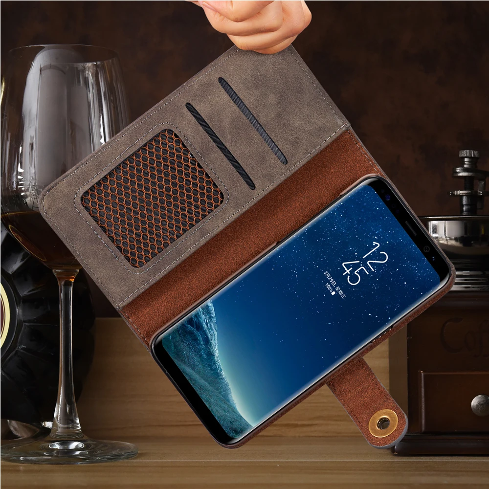 Felidio Case for Samsung Galaxy S8 Plus Wallet Magnet Removable PU Leather Flip Cover with Card Slots Holders S8Plus | Мобильные