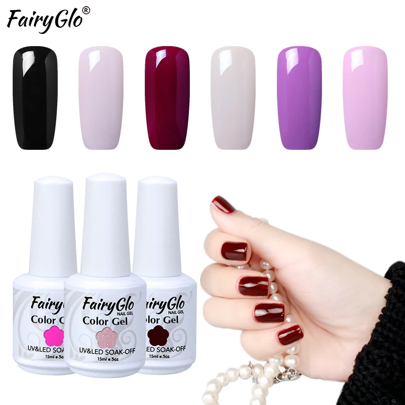Гель для ногтей FairyGlo 15 мл чистый цвет УФ лампа лак краска отмачиваемый