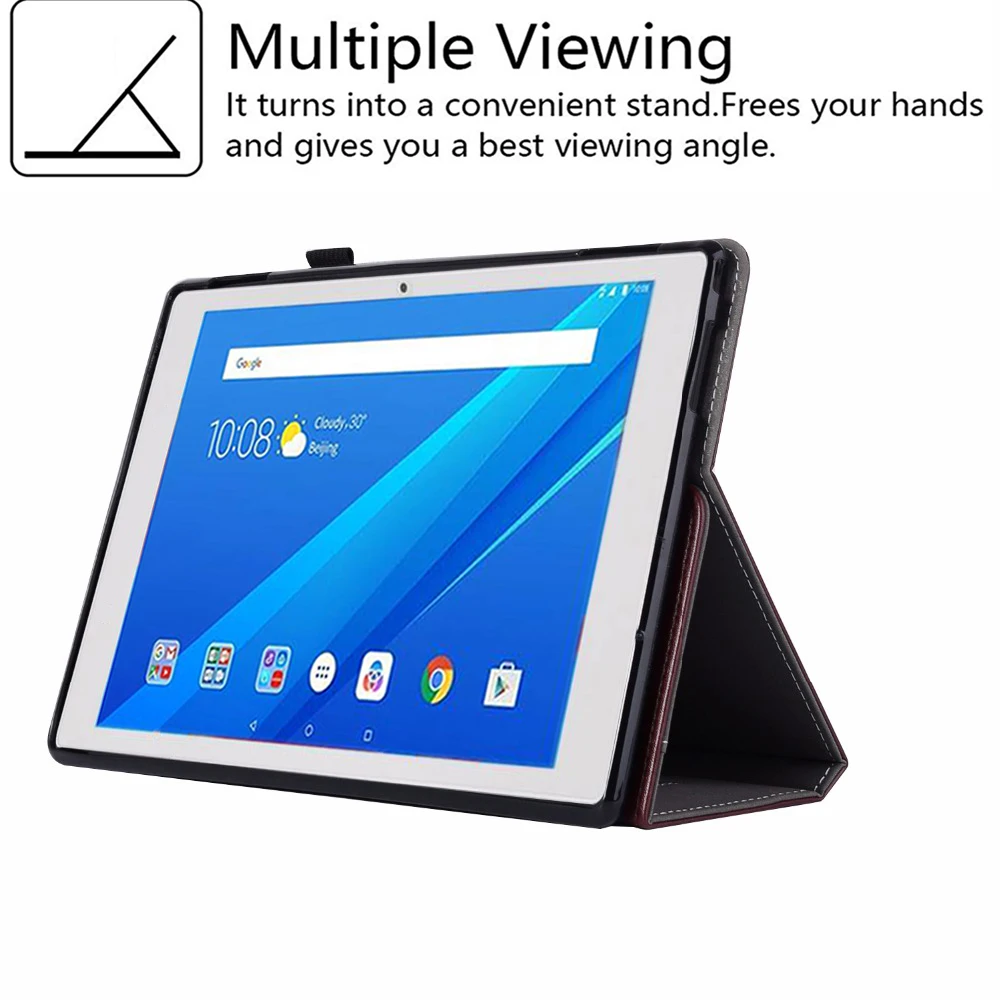 Кожаный чехол для Lenovo Tab4 Tab 4 10 Plus 1 ТБ X704L TB X704F X704N противоударный 10|Чехлы планшетов