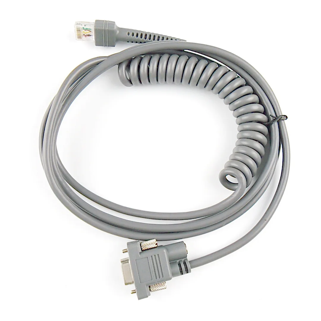 Кабель для сканера штрих кодов RS232 спиральный 5 м (17 футов) Symbol LS2208AP LS1203 LS4208 LS4278 DS6707