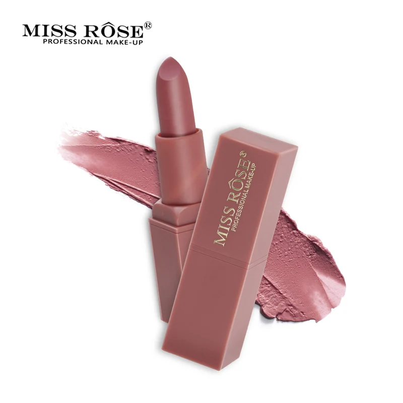 MISS ROSE Brand 12 Colors Makeup Red Color Lip Matte Lipstick Lips Vitamin E Waterproof Cosmetics Nude Beauty |