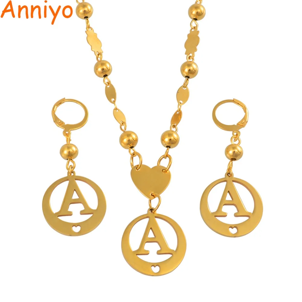 

Anniyo маленький размер A-Z ожерелье с буквами золото Цвет Marshall первоначального алфавитные бусины ювелирных изделий цепи Микронезия # 029121B