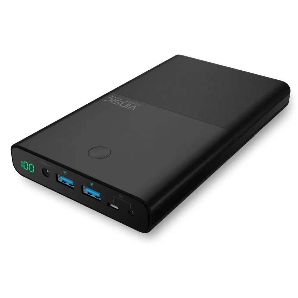 Vinsic 30000 мА/ч высокое зарядное устройство для ноутбука Daul USB внешняя батарея