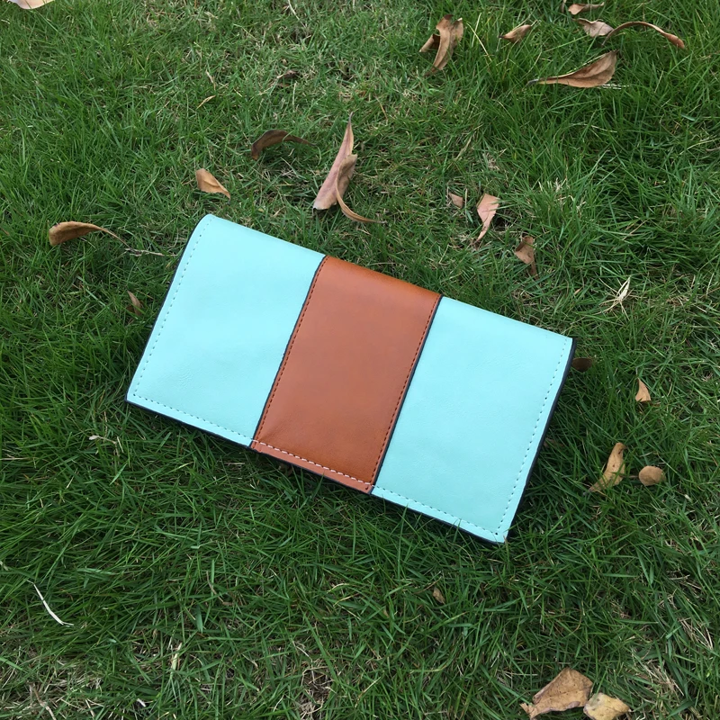 5 шт. ПУ верблюжий и черный контрастный кошелек Веганский кожаный бумажник