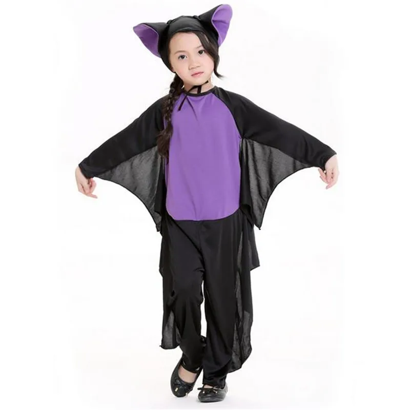 2017 Новый Детский фиолетовый костюм на Хэллоуин карнавальный летучей мыши
