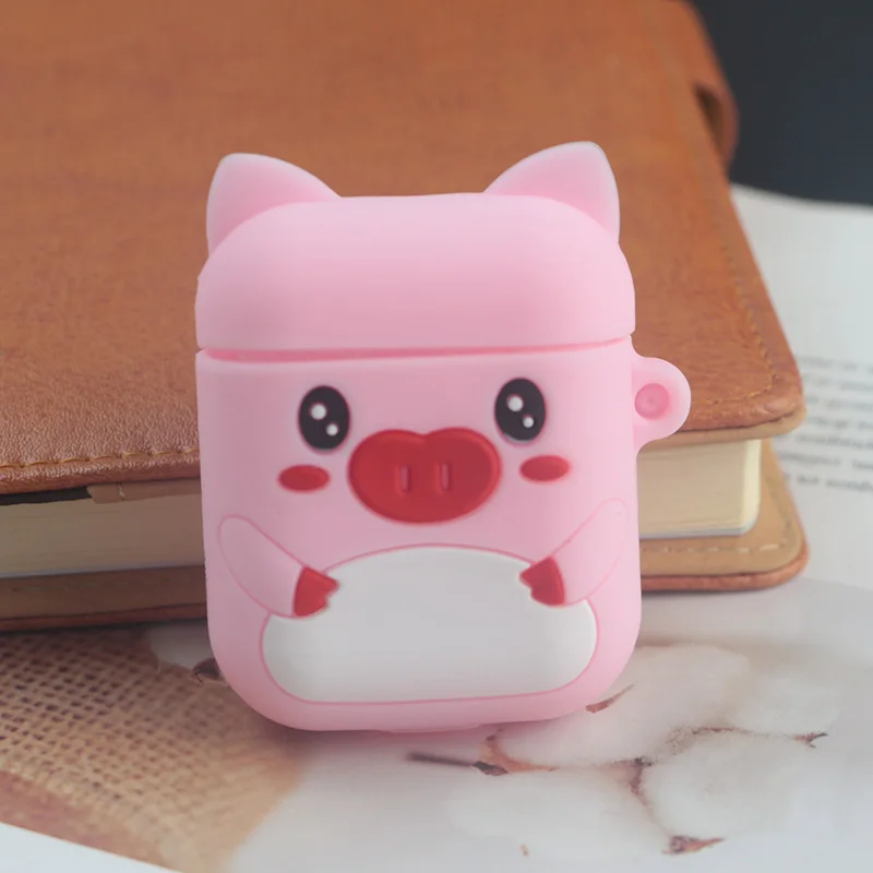 Piglet Милый мультяшный чехол для AirPods, противоударный защитный силиконовый чехол для наушников Apple, аксессуары для зарядного устройства - Цвет: Piglet