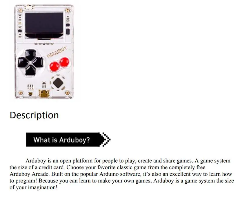 1 шт. х Arduboy игровой комплект ретро-игры с открытым исходным кодом обучение программированию с ATmega32u4 MCU