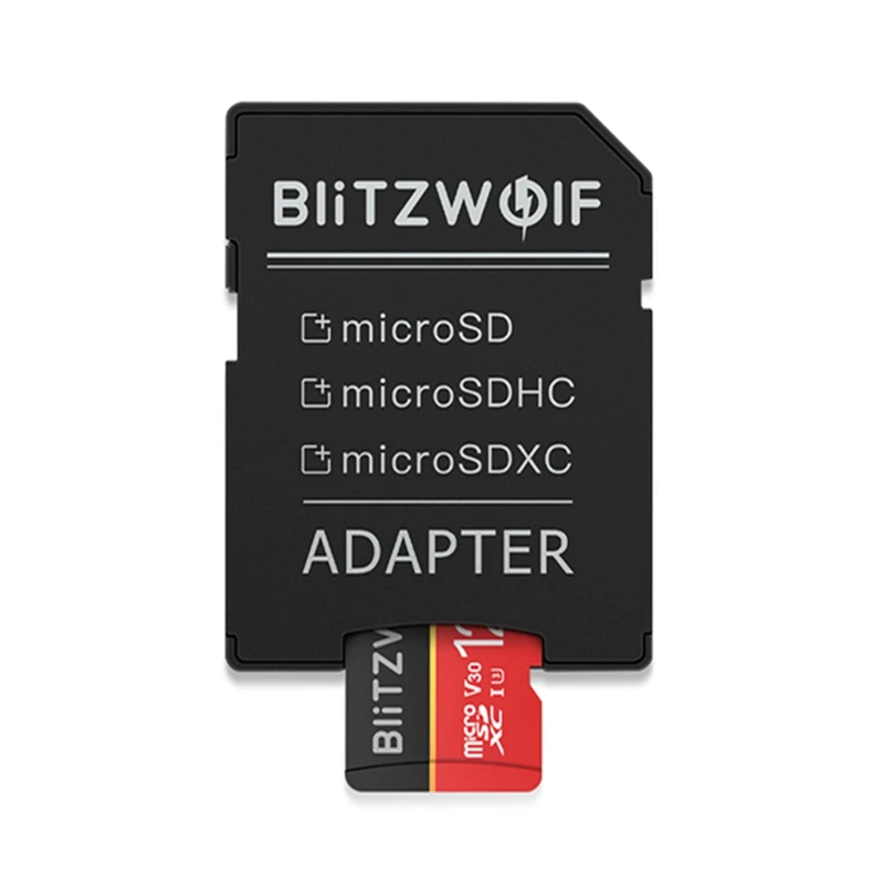 BlitzWolf BW-TF1 класс 10 UHS-1 16 ГБ 32 ГБ UHS-3 V30 64 Гб 128 Гб Micro SD карта памяти с адаптером