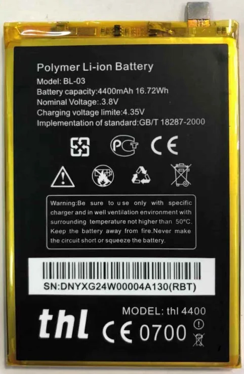 Новый Thl BL 03 BL03 3 8 V 4400mAh Высокое качество батарея для THL T4400 батареи мобильного