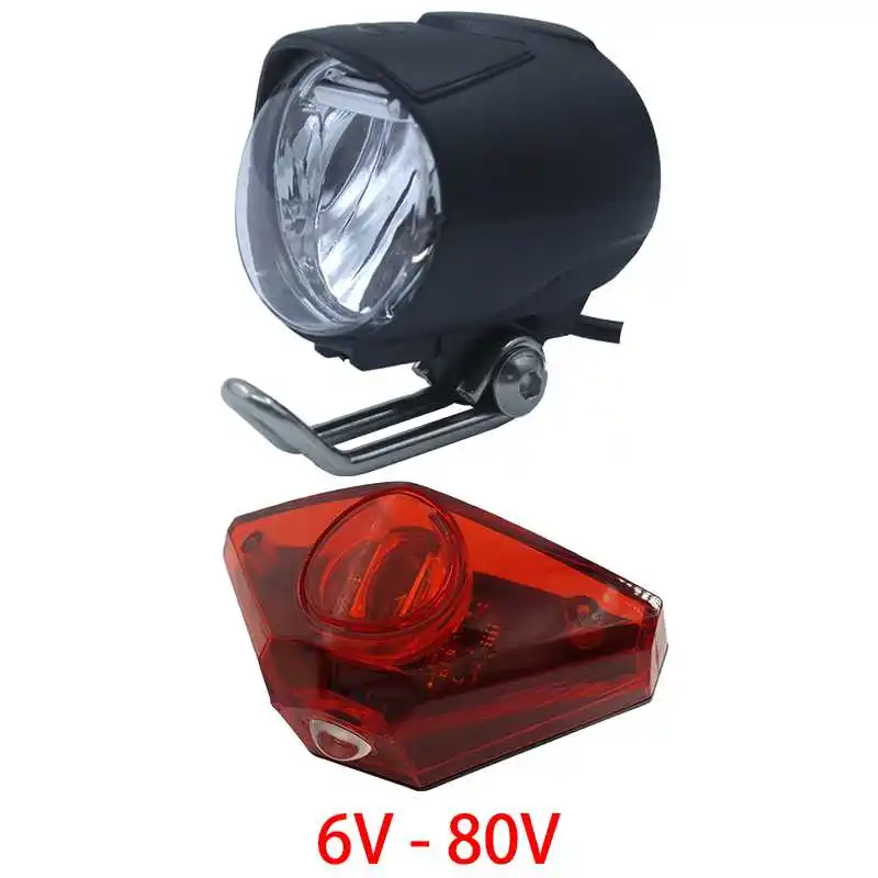 40LUX Head And Tail 6 V-80 12В 24В 36В 48В 60В 72В Универсальной электронной велосипед светодиодный головной светильник хвост светильник Рог Комплект спереди светильник фары заднего светильник Taillamp Bafang - Цвет: 40LUX Head And Tail