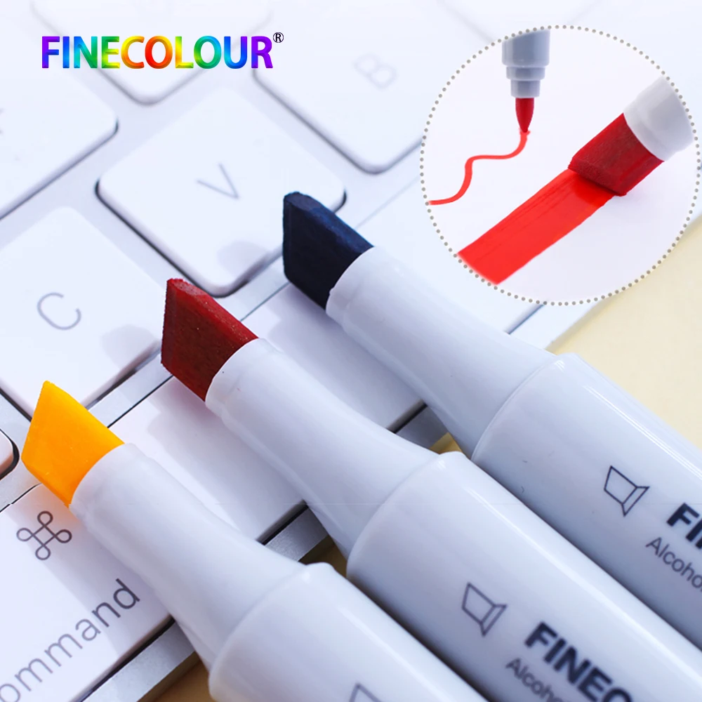 Finecolour профессиональный Перманентный маркер для рисования на спиртовой основе с