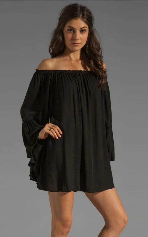 2017 шифон Твердые Для женщин Плиссированные Платья Slash Средства ухода за кожей шеи