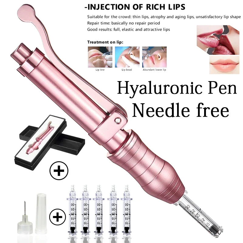 

Pink hyaluronique pen Hyaluronic Acid Pen No needle Injection Guns For Anti-wrinkle Skin Rejuvenation Lips Lifting Lip Atomizer