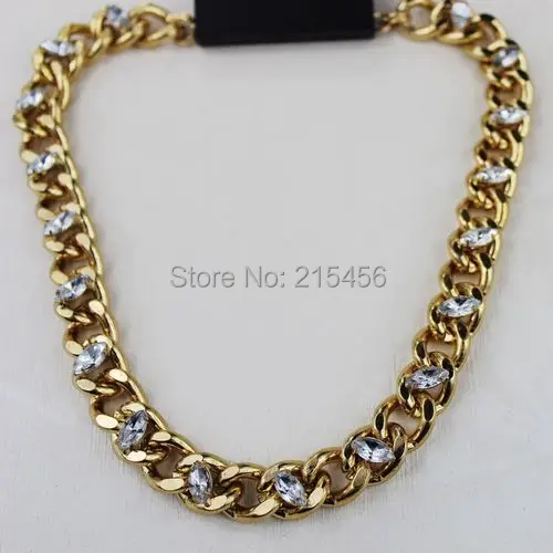 Узкая Золотая цепочка Модная дизайн ожерелья с бусинами и кристаллами - купить по