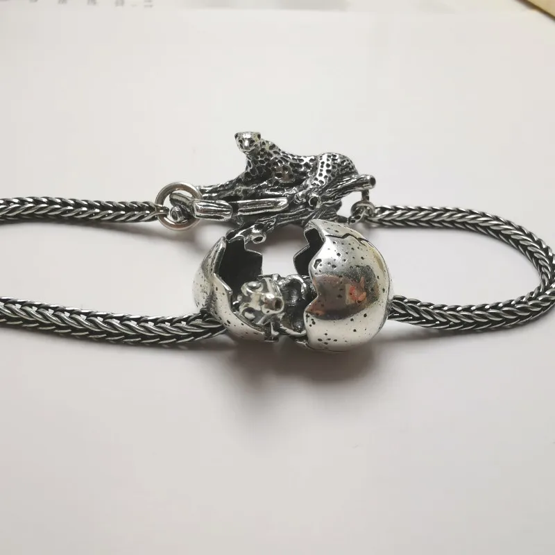 Diy ювелирные изделия S925 стерлингового серебра динозавр и бусинка яйцо для