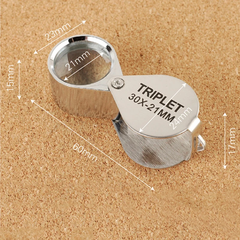 30X мини нержавеющей стали складные лупы серебряные ювелирные изделия тип нежный