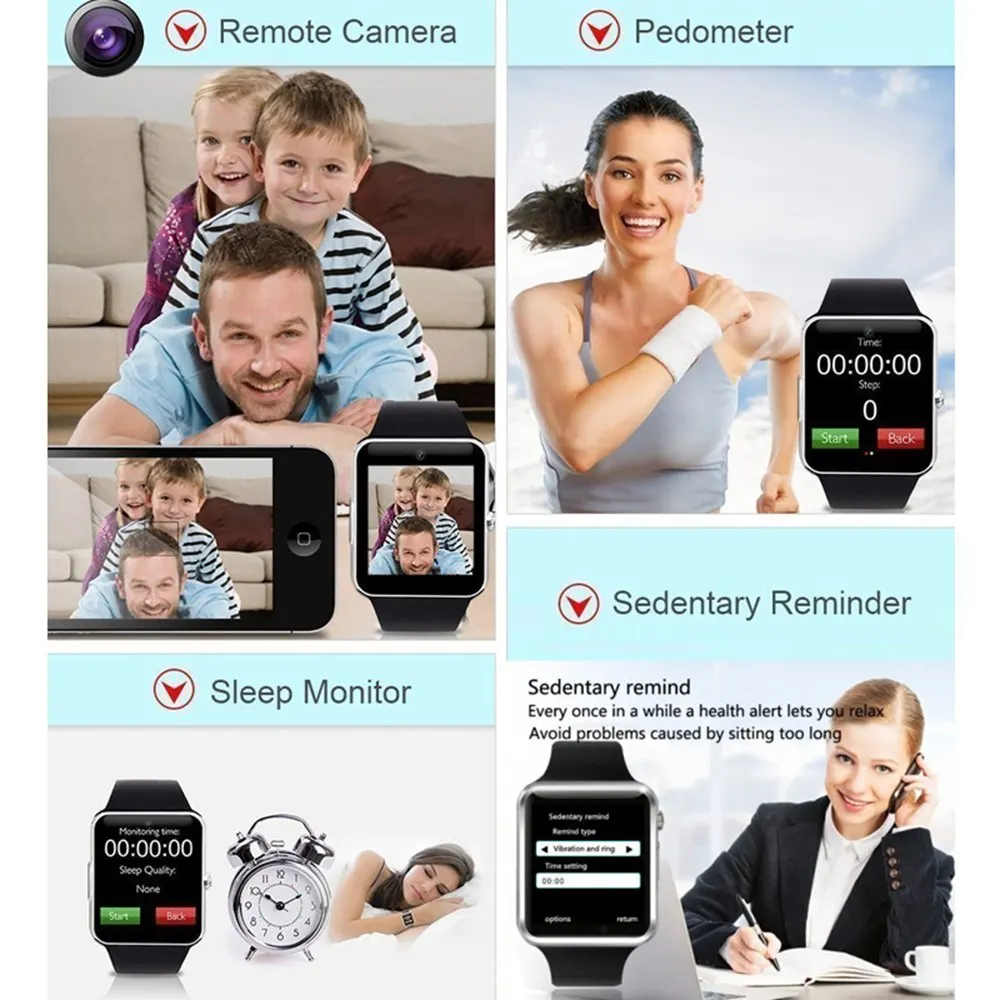 Умные часы LISM A1 с камерой пассометра sim картой Smartwatch для XM hua we HTC Android Phone лучше чем