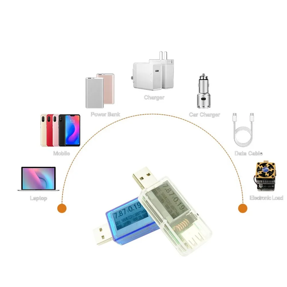Портативный 12 в 1 USB Тестер Цифровой вольтметр постоянного тока Вольтметр