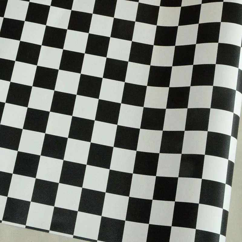 

PVC Waterproof Black White Lattice Kitchen Wallpaper Wall Coverings Modern Living Room Restaurant Background Wall Home Decor