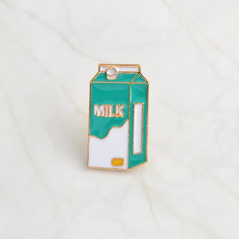 milk Qihe ювелирные изделия булавки и броши утка, кактус, молоко, инопланетянин, кошка, цветок, сердце твердые эмалированные значки на рюкзак сумка коллекция булавок - Окраска металла: milk