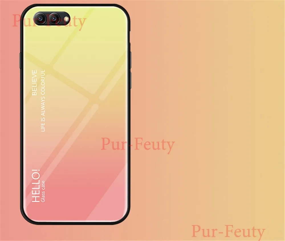 Чехол для huawei honor View 10 BKL L09, модный, твердый, закаленное стекло, роскошная, градиентная, защитная задняя крышка для huawei honor v10 v9