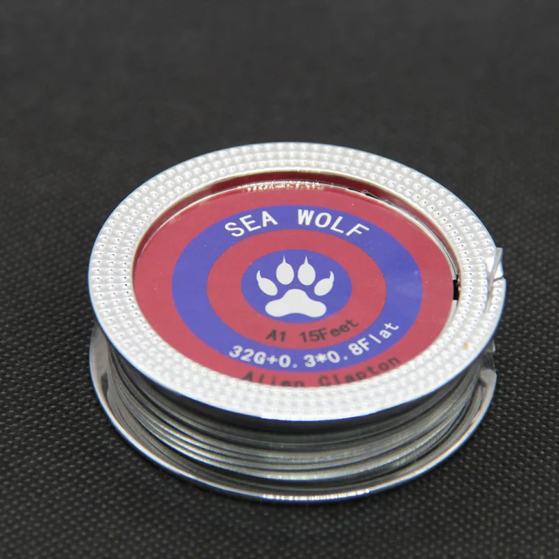 Sea Wolf 5 м/рулон 32 г + 0 3*0 8 плоский Alien Clapton провод для RDA RBA Rebuildable атомайзер