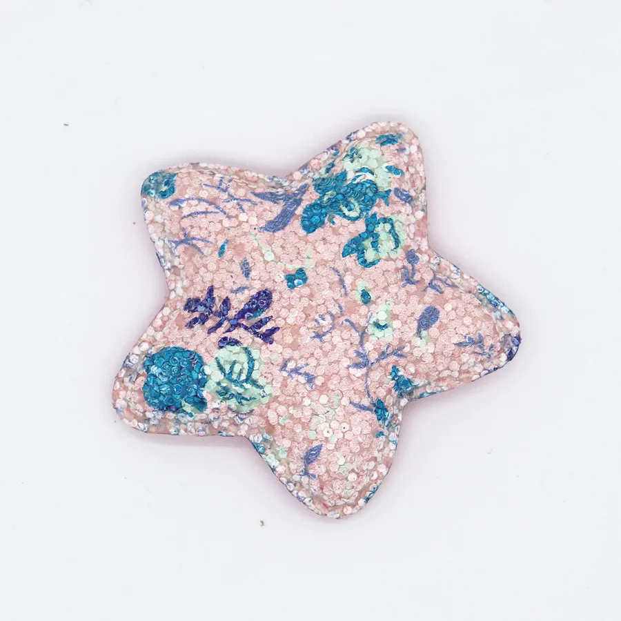 10 шт. блестящая кожаная звезда с принтом для заколок волос украшение рукоделия